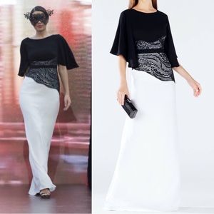 BCBGMAXAZRIA Elayna Black & White Formal Gown Size 10 | Elegant Evening Dress